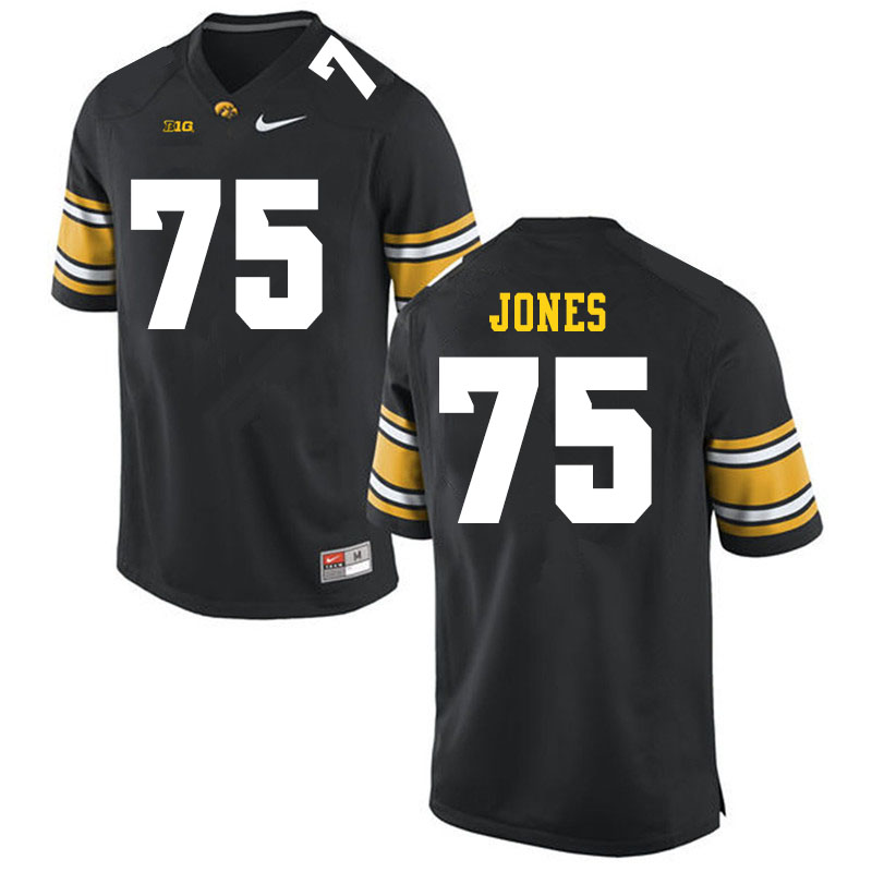 Men #75 Logan Jones Iowa Hawkeyes College Football Jerseys Sale-Black - Click Image to Close